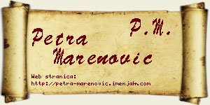 Petra Marenović vizit kartica
